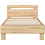  Okvir za krevet s uzglavljem boja hrasta 90x200 cm drveni | shoptok.hr