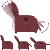  Masažni naslonjač od umjetne kože crvena boja vina | shoptok.hr