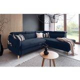 Miuform temno modra žametna raztegljiva kotna sedežna garnitura (desni kot) sweet harmony | Shoptok.si
