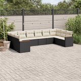  10-dijelni set vrtnih sofa s jastucima crni od poliratana | shoptok.hr