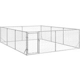 vidaXL Zunanji pasji boks z vrati 3x4x1 m pocinkano jeklo | Shoptok.si