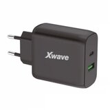 X Wave GaN45-AC GaN ultra-brzi punjac 45W USB-A + USB-C, za mobilne, tablete, Crni | ePonuda.com