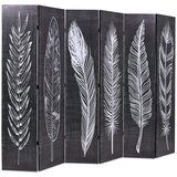 Maison Chic Zložljiv Paravan - Sobne pregrade 228x170 cm perje črn in bel, (22111805) | Shoptok.si