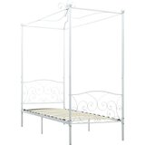 Maison Chic Posteljni okvir - Dvoposteljna postelja - Zakonska postelja z ogrodjem za baldahin bel kovinski 100x200 cm, (21695016) | Shoptok.si