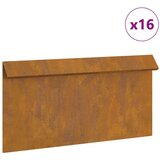 vidaXL Ograda protiv puževa 16 pcs Rđa 50 x 3,5 x 25 cm | shoptok.hr