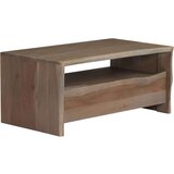  Stolić za kavu od masivnog bagremovog drva 90 x 50 x 40 cm sivi | shoptok.hr