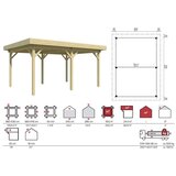 Male kuće Drvena vrtna kuća TENERIFE 380 × 536 cm – bez završnog krovnog pokrova | shoptok.hr
