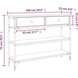  Konzolni stol smeđa boja hrasta 100x25x75 cm konstruirano drvo | shoptok.hr