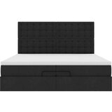vidaXL Otomanski okvir kreveta s madracima crni 200x200cm od tkanine | shoptok.hr
