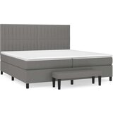  Box spring postelja z vzmetnico temno siva 200x200 cm blago, (20851639) | Shoptok.si