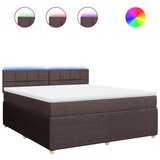 vidaXL Box spring postelja z vzmetnico temno rjava 180x200 cm blago, (21308237) Cene
