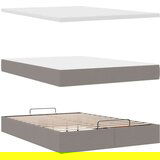 vidaXL Otomanski posteljni okvir z vzmetnico taupe 140x200 cm blago | Shoptok.si