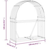  Držač za cjepanice srebrni 120x45x140 cm od pocinčanog čelika | shoptok.hr