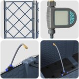  Vrtna saksija 3 pcs Sivi 80 x 80 x 142 cm Plastika | shoptok.hr