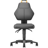 eurokraft pro Vrtljiv delovni stol, črn, s kolesi, oblazinjenje iz PU-pene Cene