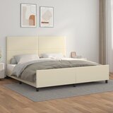  Okvir za krevet s uzglavljem krem 200x200 cm od umjetne kože | Eponuda.ba