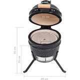V 2-u-1 roštilj s pušnicom Kamado keramički 56 cm crni | shoptok.hr