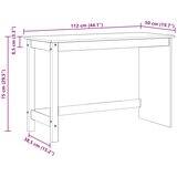  Stol Crna 112 x 50 x 75 cm Čvrsto borovo drvo | shoptok.hr