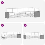  Set vanjskih sofa 6 kom. Prirodna i svjetlosiva Poliester Bijela 310 x 132,5 x 73 cm | shoptok.hr