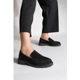 Marjin Loafer Shoes - Black - Flat