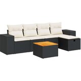 vidaXL 6-dijelni set vrtnih sofa s jastucima crni od poliratana | shoptok.hr