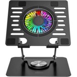 GEMBIRD EUROPE Postolje za notebook riser stand preklopivi rotirajuci, Addison AD-RC36 Steely 360 Degree Fan Fan Fan RGB Light Adjustable Black Metal 42029 Cijene