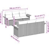 vidaXL 7-delni set vrtnih kavčev z blazinami bež poli ratan akacija | Shoptok.si