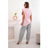 Kesi Włoski Elegant women's blouse with ruffles and asymmetrical cut Candy Pink | Shoptok.si