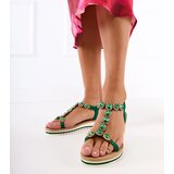 Gemre Green sandals adorned with rhinestones Klaura | shoptok.hr