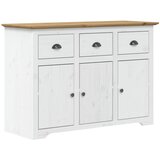 Maison Chic Komoda - Predalnik BODO bela in rjava 115,5x44x80 cm trdna borovina, (21718731) | Shoptok.si