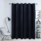 vidaXL Zatemnitvena zavesa z obročki žametna črna 290x245 cm, (20597292) | Shoptok.si