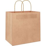 vidaXL Papirnate vrečke 50 kosov z ročaji rjave barve 26x17x25 cm cene