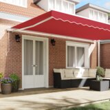 vidaXL Avtomatska Retractabilna Tenda Rdeča 500x300 cm, Tenda Zamenjava Tkanine za 5x3 m Okvir Rdeča | Shoptok.si
