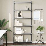 Regal za knjige 6 razina siva boja hrasta 80x30x188 cm drveni Cijene