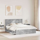  Konstrukcija postelje s predalom Betonsko siva 160 x 200 cm, (5000121364) | Shoptok.si