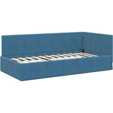  Kutni okvir kreveta s uzglavljem Plava 90 x 190 cm Baršun | shoptok.hr