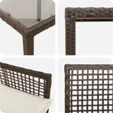  Vrtni set za objed 7 pcs Smeđa 190 x 90 x 75 cm Poliratan | shoptok.hr