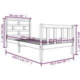  Posteljni okvir iz trdne borovine 90x190 cm, (20645211) | Shoptok.si