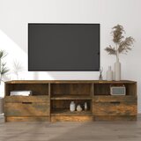 Maison Chic TV omarica - TV stojalo - Televizijska omarica dimljeni hrast 150x33,5x45 cm konstruiran les, (21699358) | Shoptok.si