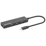 Manhattan usb-c hub 4port 164924 3.2 G1/5Gbps/Crni | ePonuda.com