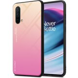  ohišje, združljiv z oneplus v rumeni - roza - dvobarvni zaščitni pokrov iz silikona tpu in hrbta iz kaljenega stekla, (20590358) | Shoptok.si