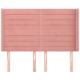  Uzglavlje s ušima ružičasto 147x16x118/128 cm baršunasto | shoptok.hr