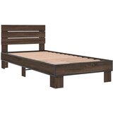  Okvir za krevet smeđi hrast 90x200 cm konstruirano drvo i metal | Eponuda.com