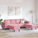 vidaXL Kauč za dnevni boravak 3 pcs Ružičasta 250 x 188 x 76 cm Cijene