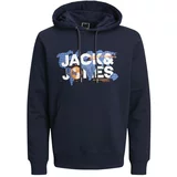Jack & Jones Sweater majica 'DUST' mornarsko plava / sivkasto plava / narančasta / bijela