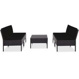 Maison Chic Seti vrtnega pohištva - Vrtna garnitura - Vrtni pohištvo set z blazinami 5-delna poli ratan črna, (21796573) | Shoptok.si