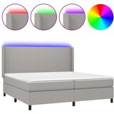  Box spring s madracem LED svjetlosivi 200x200 cm tkanina | shoptok.hr