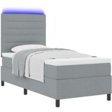 vidaXL Krevet s kutijom s madracem & LED svjetlom svijetlo siva 80x200 cm tkanina Cijene