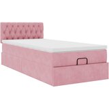  Okvir kreveta s madraca ružičasti 100x200cm baršunasti | shoptok.hr