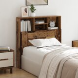 vidaXL Glava kreveta s ormarićem Staro drvo 100 x 19 x 103.5 cm Cijene